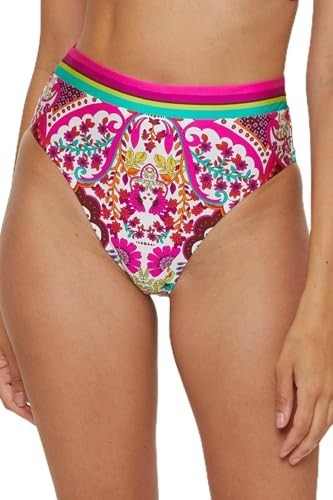 Trina Turk Hawaiian-Print High-Waist Bikini Bottoms MSRP $94