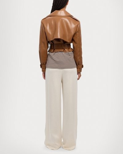 Alice and Olivia Keith Faux Leather Cropped Jacket