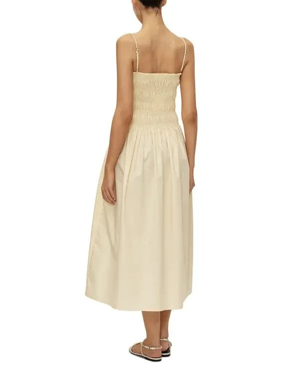 Elodie Vivian Poplin Smocked Yellow Dress MSRP $148