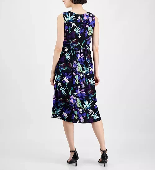 Connected Strappy V-Neck Floral Midi Dress MSRP $69