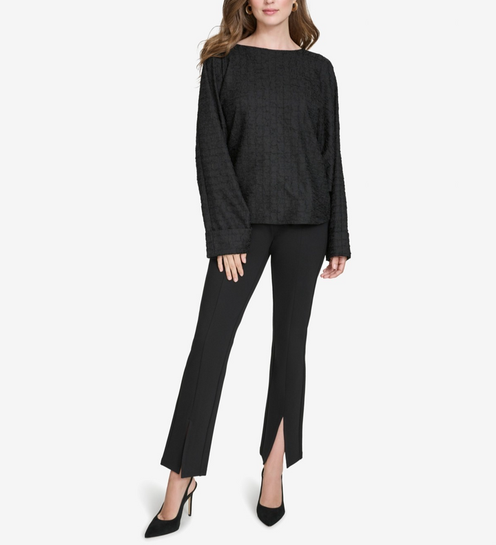 Halston Women's Textured Dolman-Sleeve Cuffed Blouse MSRP $89