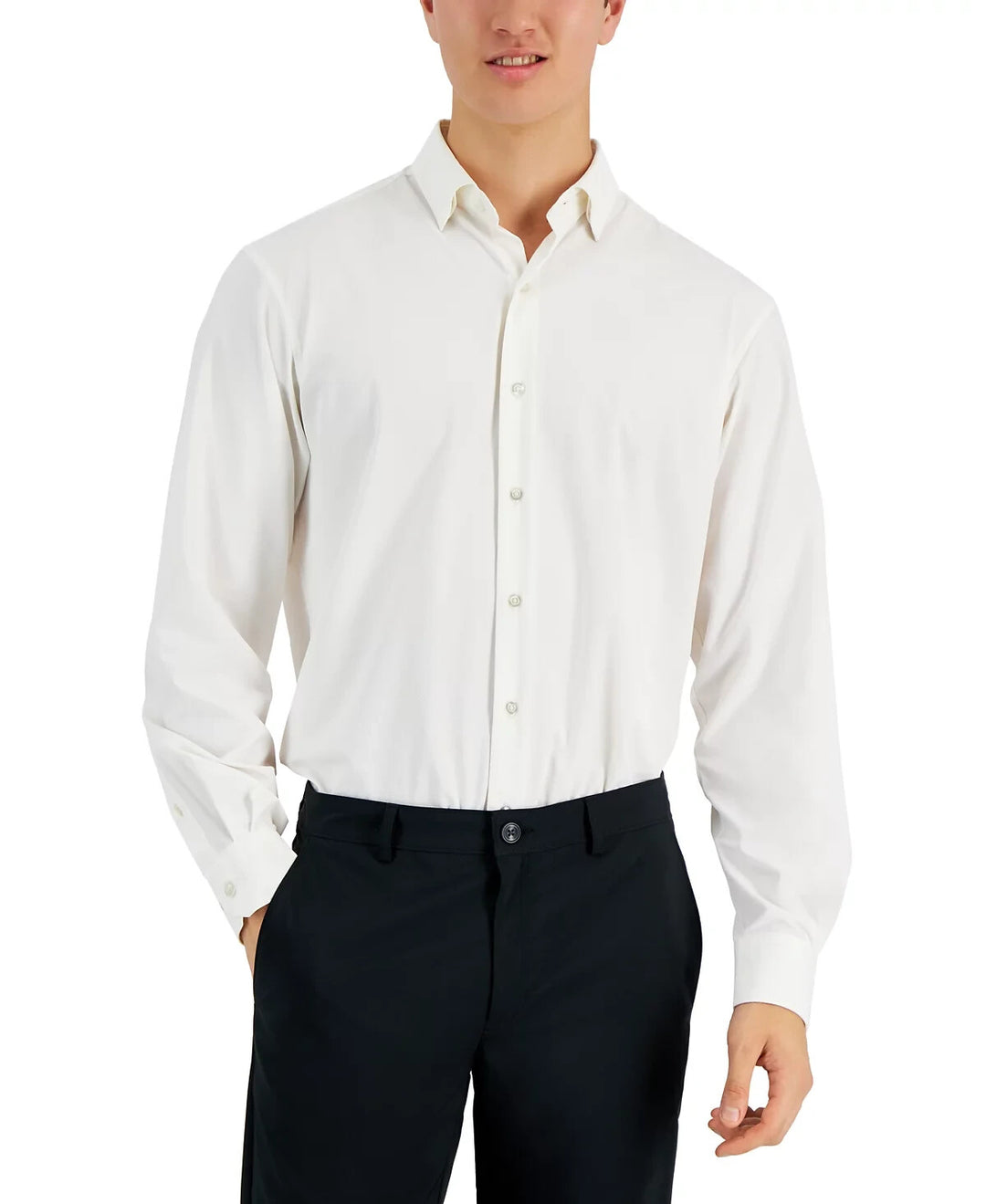 Alfani Men's Regular Fit Travel Ready Solid Dress Shirt MSRP $70