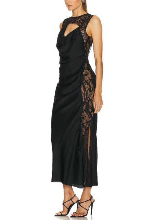 SIMKHAI Lace Trim Cutout Gown MSRP $895