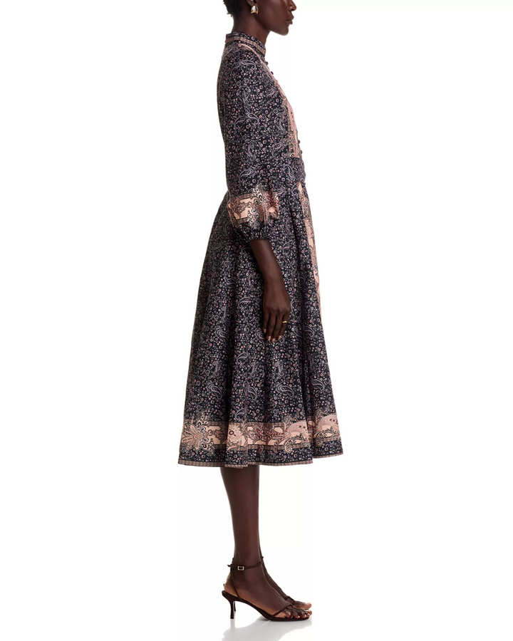 Nancy Yang Mandarin Collar Midi Dress MSRP $209