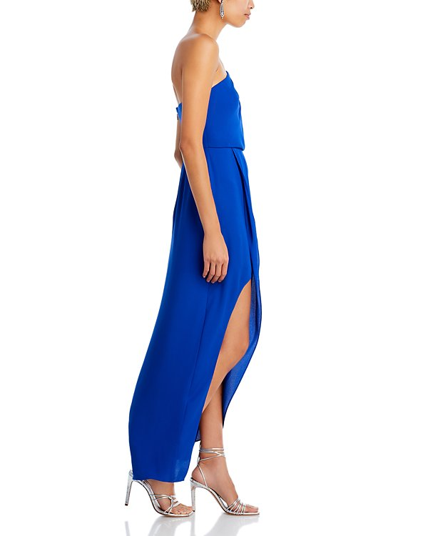 BCBGMAXAZRIA One Shoulder Faux Wrap Dress MSRP $328