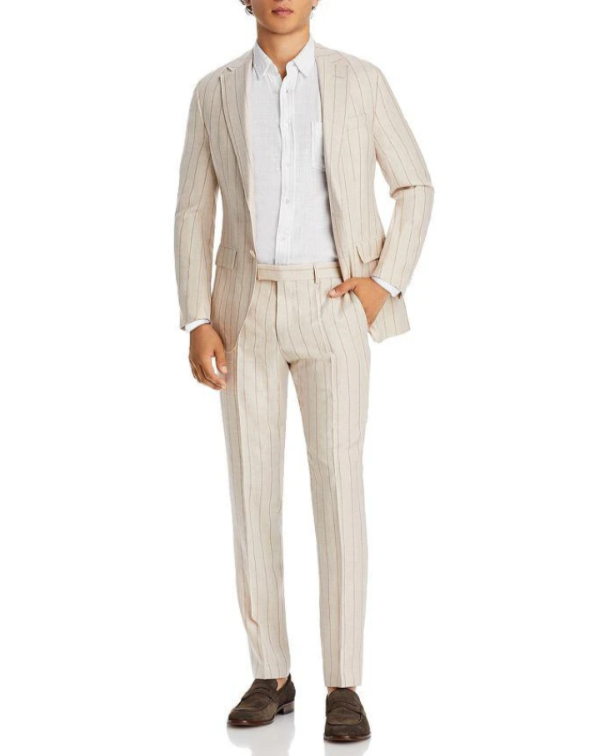 BOSS L Harvers Striped Slim Fit Suit MSRP $1995