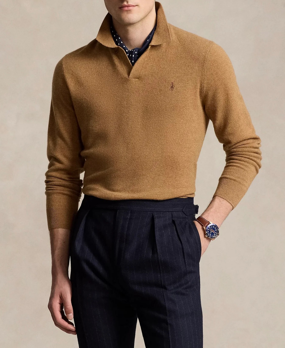 Polo Ralph Lauren Wool Regular Fit Polo Sweater MSRP $228