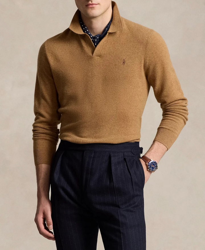 Polo Ralph Lauren Wool Regular Fit Polo Sweater MSRP $228