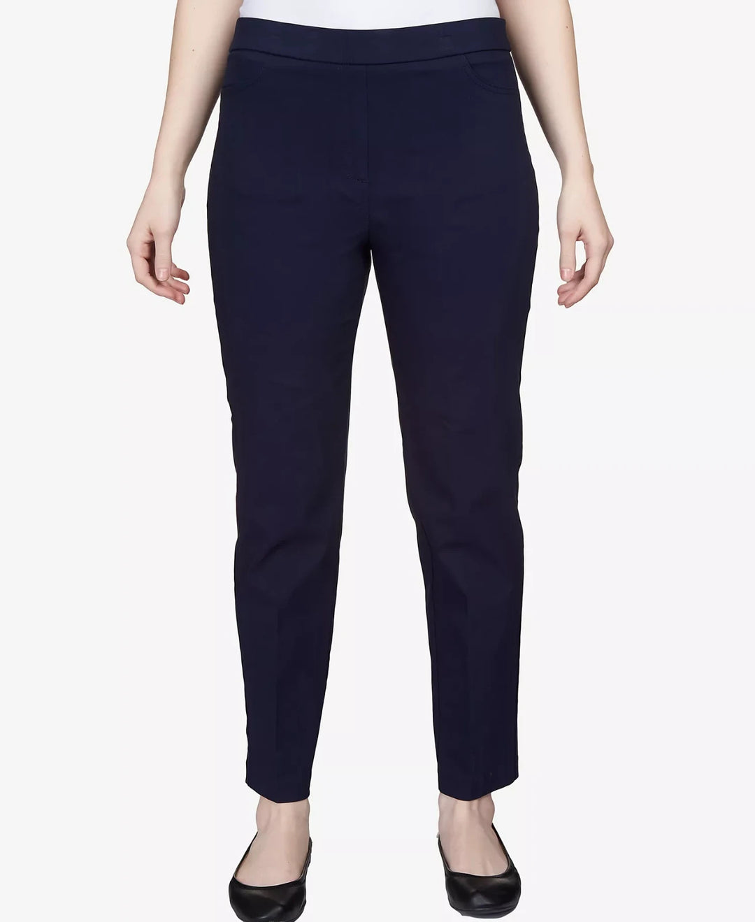 Alfred Dunner Petite Classics Tummy-Control Pull-On Straight-Leg Pants MSRP $49