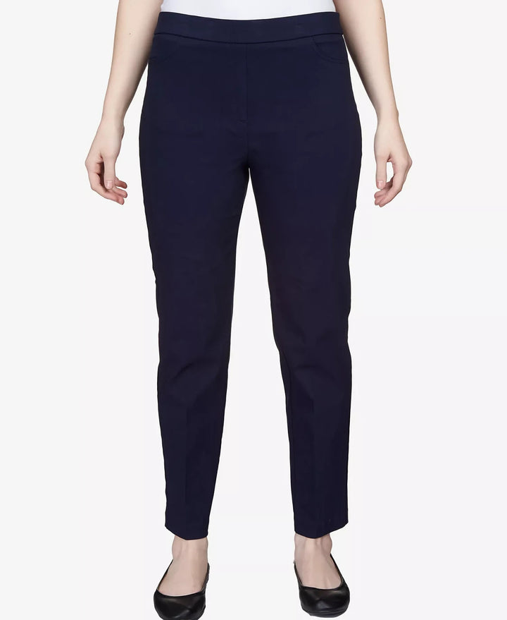 Alfred Dunner Petite Classics Tummy-Control Pull-On Straight-Leg Pants MSRP $49