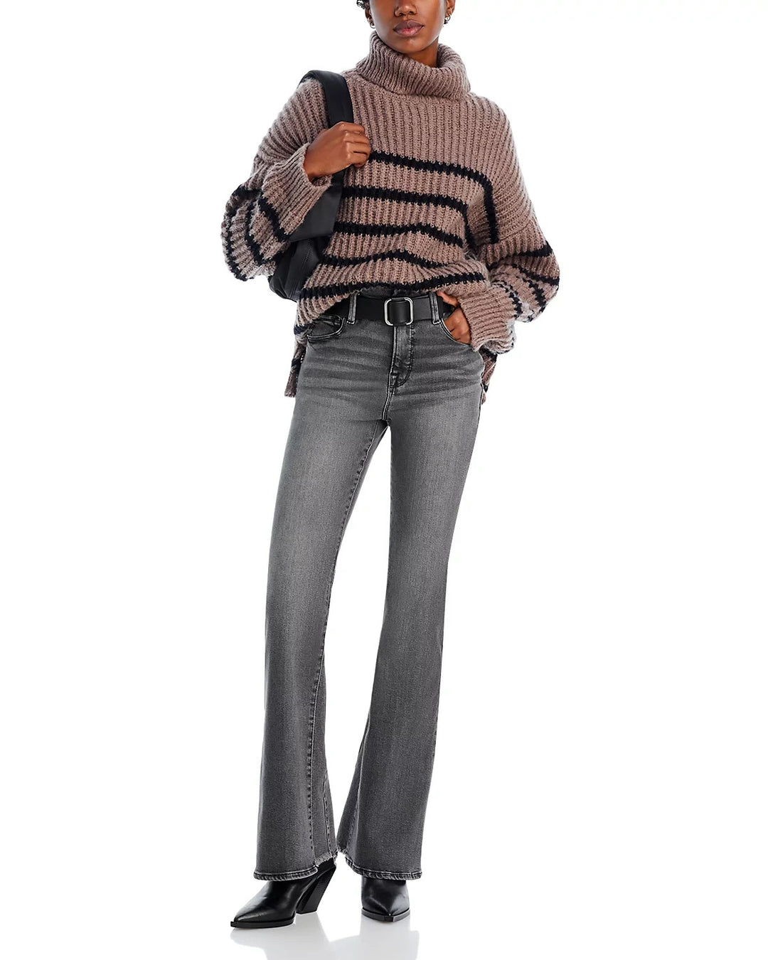 Good American Good Legs High Rise Flare Jeans MSRP $159