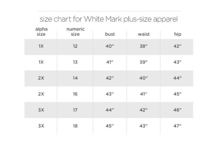 White Mark Plus Size Yanette Tunic Top MSRP $46