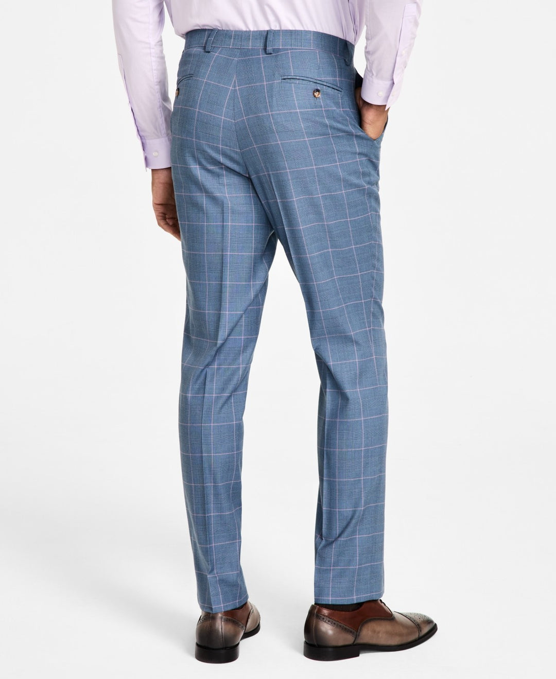 Tayion Collection Men's Classic-Fit Plaid Suit Pants MSRP $135