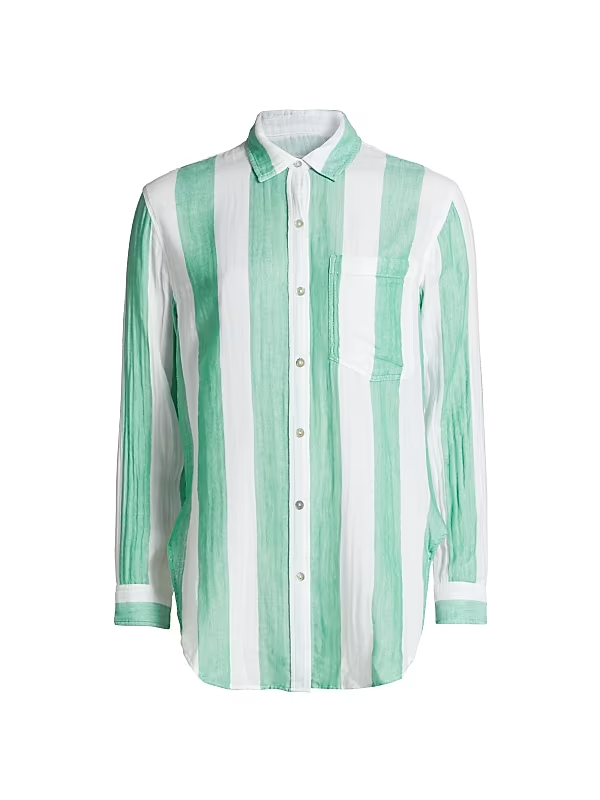 Rails Women's Jaylin Stripe Cotton Shirt MSRP $178