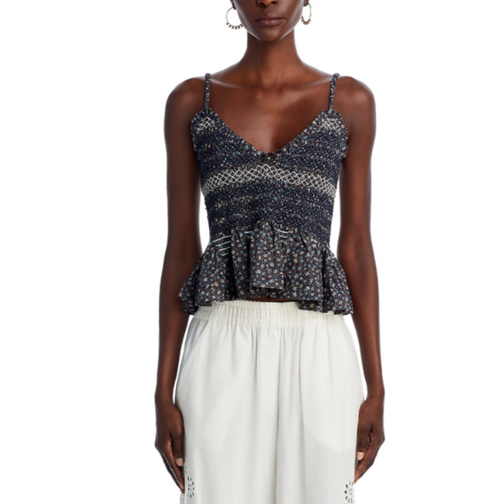 Sea Maia Floral Peplum Top MSRP $295
