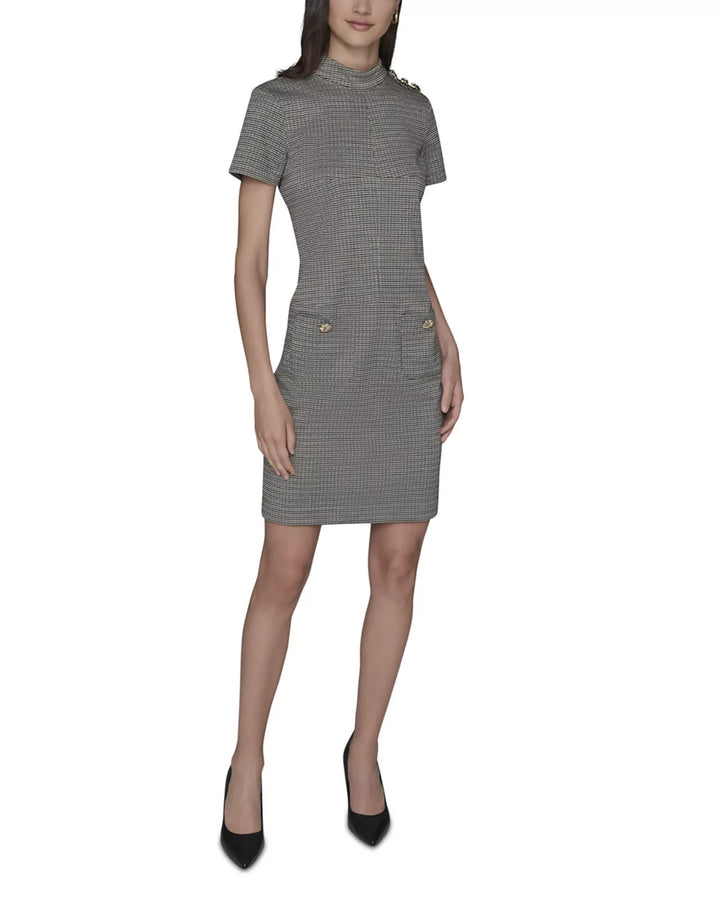 KARL LAGERFELD PARIS Mini Houndstooth Print Dress  MSRP $138