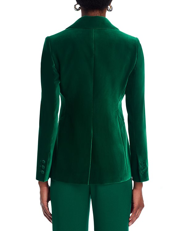 Alice and Olivia Macey Notch Collar Velvet Blazer MSRP $550