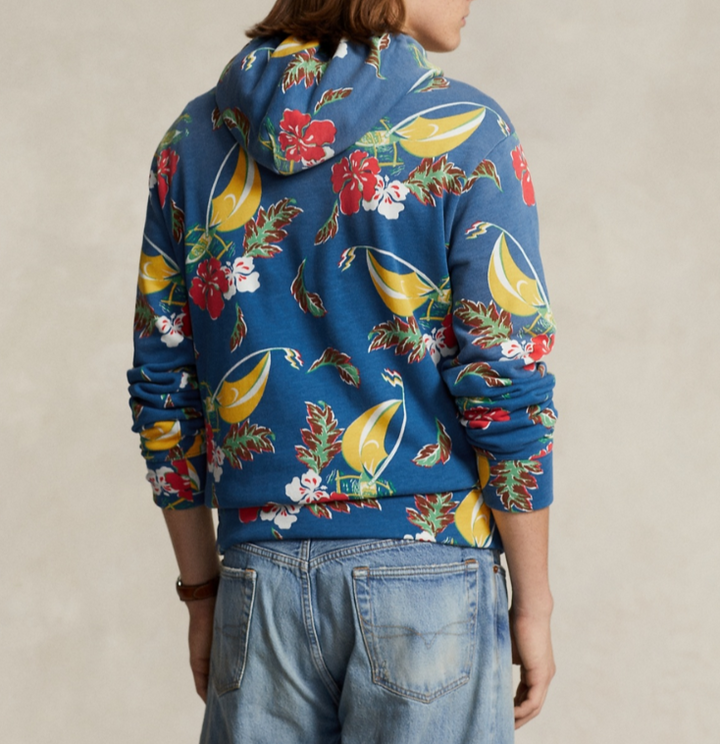 Polo Ralph Lauren Sailboat-Floral Fleece Hoodie MSRP $248