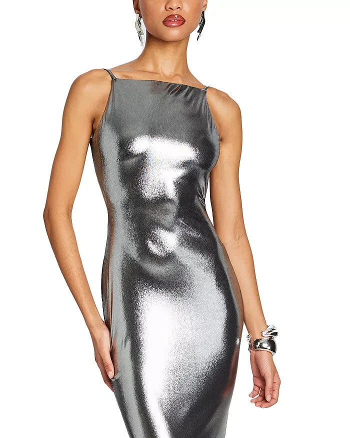 Retrofete Romilly Metallic Open Back Gown MSRP $598 Size M # 14B 1890