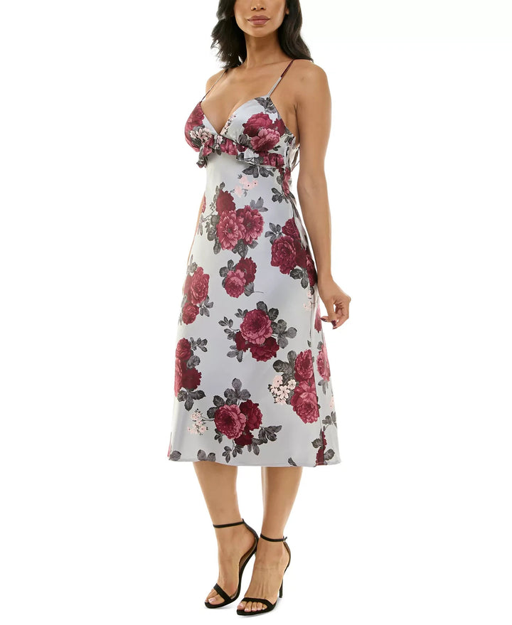 Pear Culture Juniors' Ruffled Empire-Waist Midi Dress MSRP $69