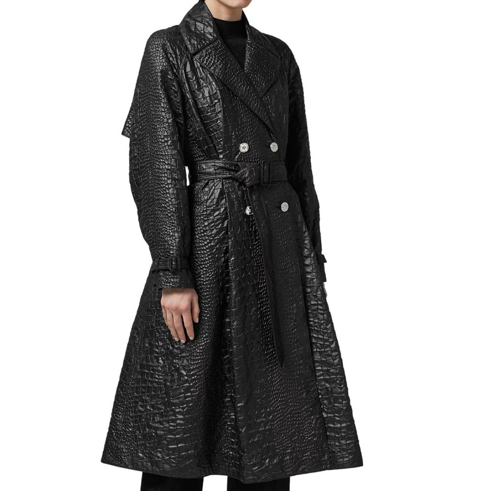 VERSACE Faux Leather Trench Coat  20A 880