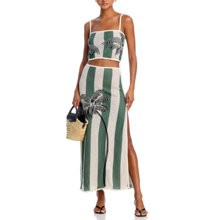 Agua Bendita Tove Palms Crochet Skirt MSRP $275