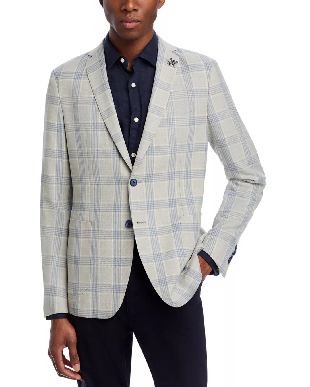 John Varvatos Star USA Star USA Plaid Slim Fit Sport Coat MSRP $598