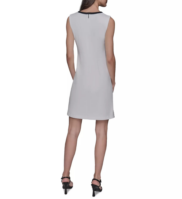KARL LAGERFELD PARIS Women's Scuba A-Line Colorblocked Dress MSRP $138