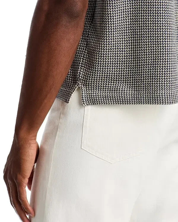 The Men's Store Houndstooth Cotton Knit Polo Shirt MSRP $108