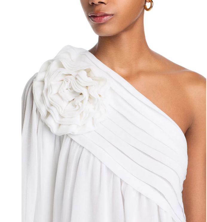 FARM Rio Off White One Shoulder Mini Dress MSRP $240