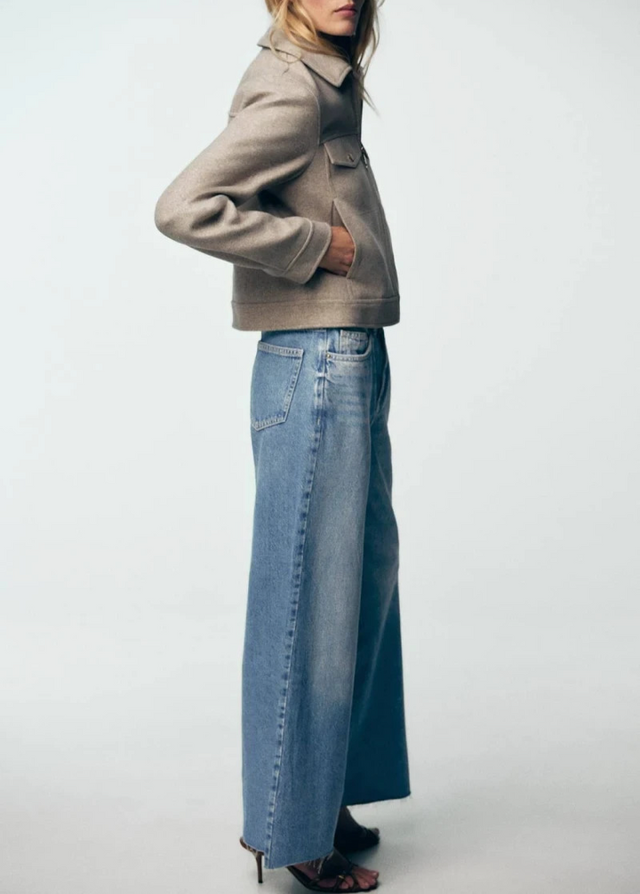 Zara Cropped Zip-Front Jacket MSRP $79