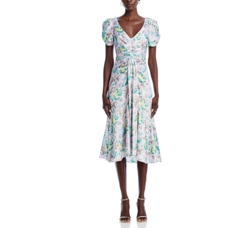 Cinq à Sept Light Washed Floral Dress MSRP $395
