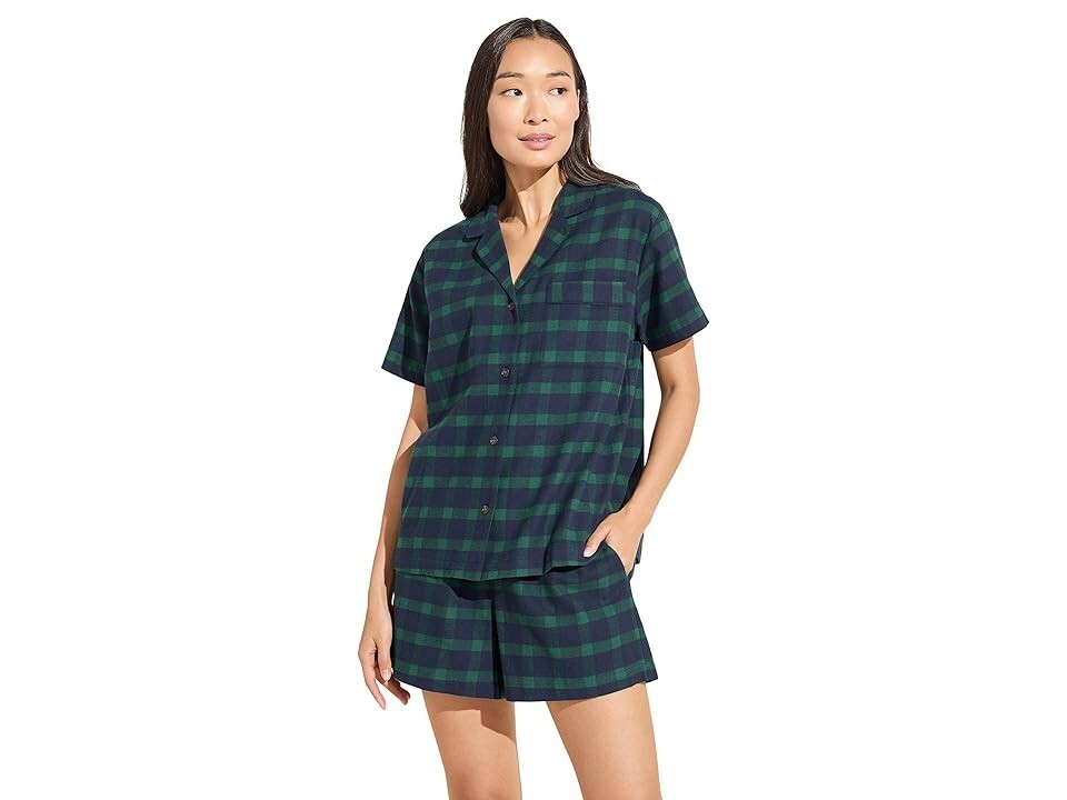 Eberjey Flannel Short Holiday Pajama Set MSRP $168