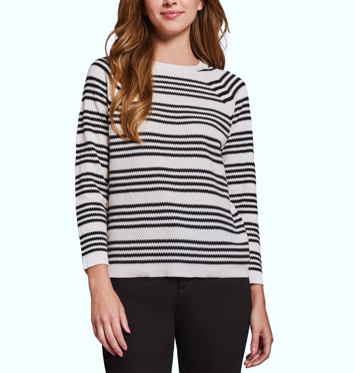 Jones New York Striped Raglan-Sleeve Sweater  MSRP $89