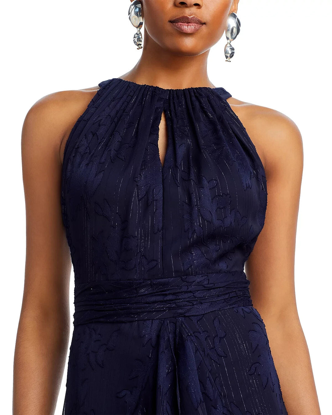 AQUA Chiffon Layered Ruffle Gown MSRP $288