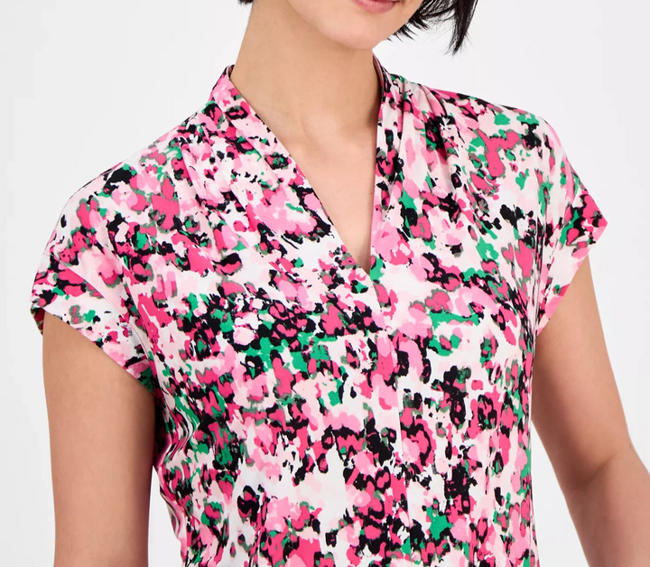 Kasper Floral-Print Top MSRP $49