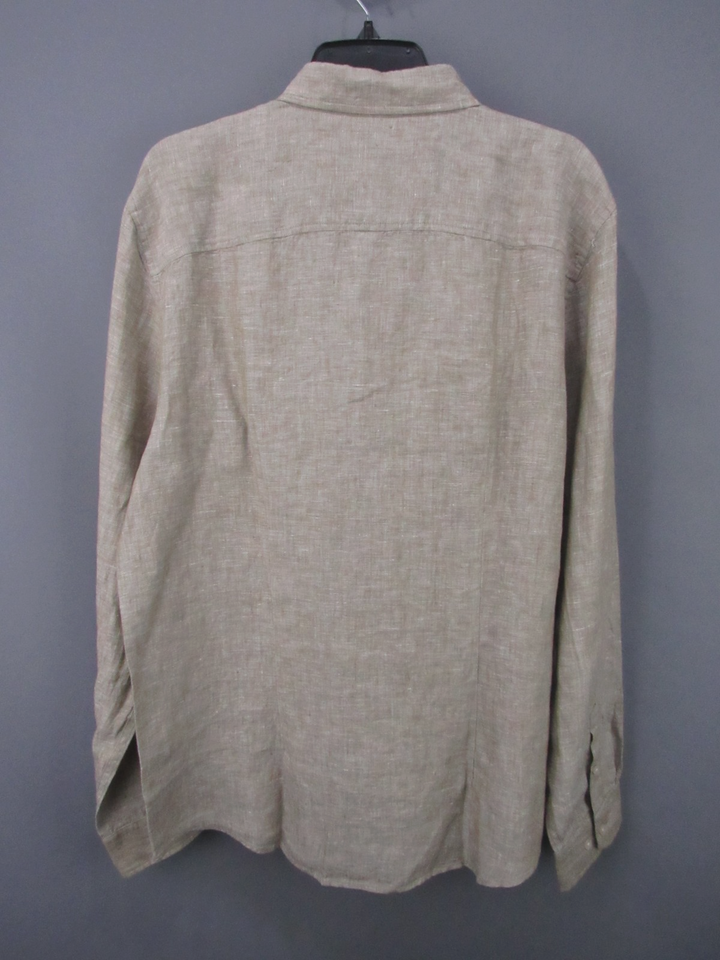 The Men's Store Yarn-Dyed Standard Fit Linen Shirt MSRP $108