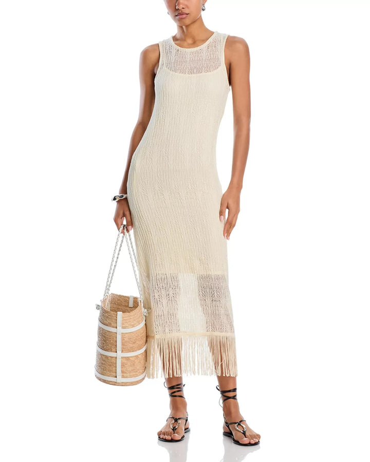 Palmacea Amber Fringe Hem Swim Cover-Up Dress MSRP $175