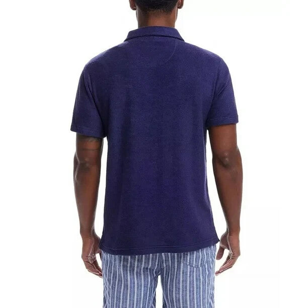Weatherproof Vintage Men's Short Sleeve Solid Terry Button Down Shirt MSRP $60