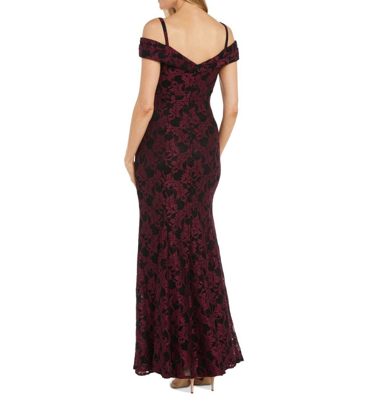 R & M Richards Women's Embroidered-Mesh Mermaid-Skirt Gown MSRP $159