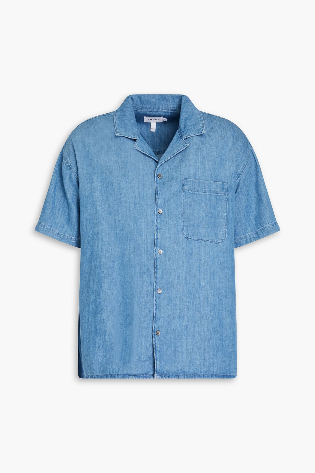 FRAME Denim Chambray Linen-Blend Shirt MSRP $198
