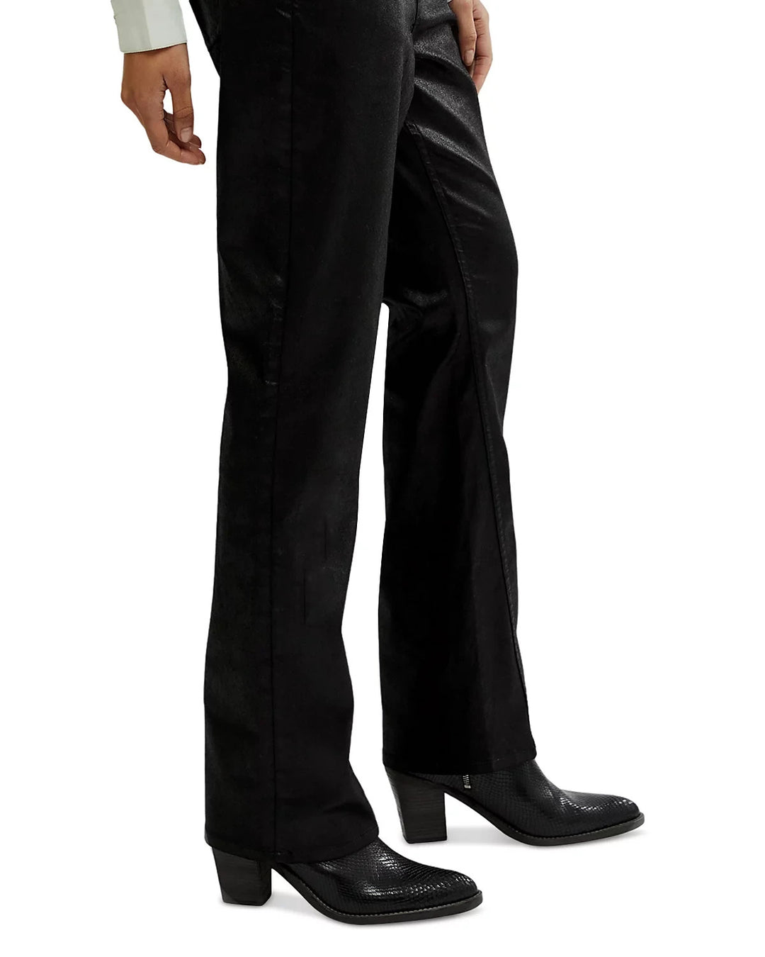 Free People Xena Coated High Rise Slim Straight Jeans MSRP $128