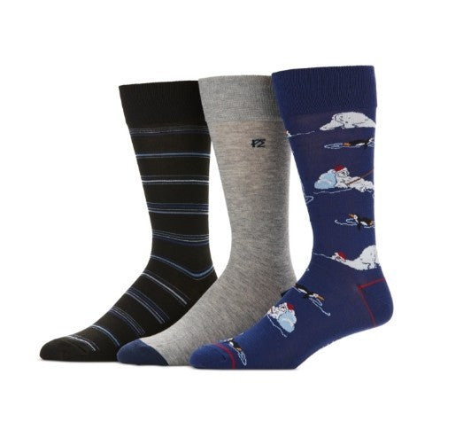 Perry Ellis Portfolio Men's 3pk. Festive Graphic Socks MSRP $20