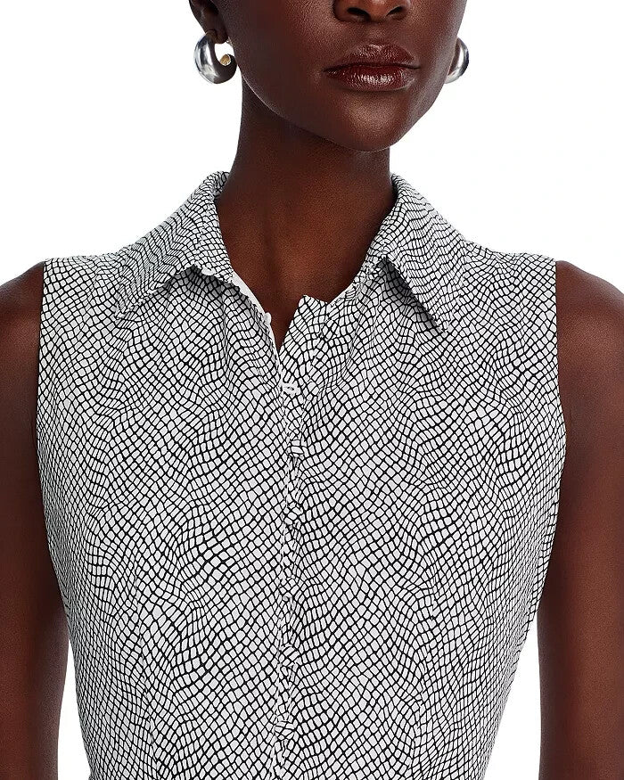 T Tahari Sleeveless Button Down Midi Dress MSRP $138 Size 10