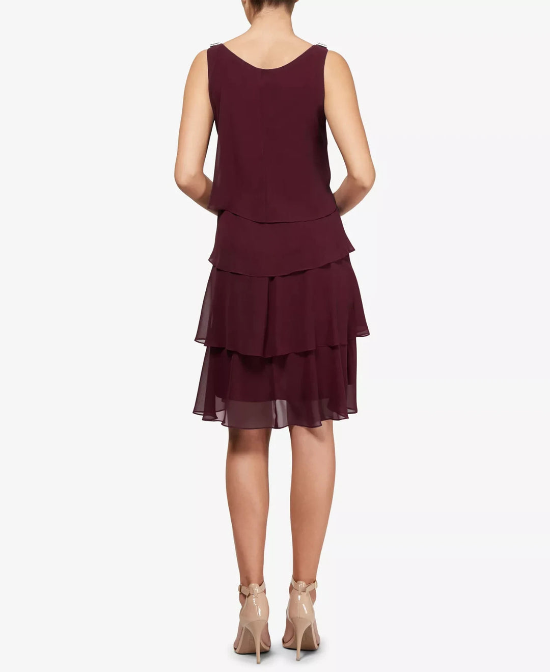 SL Fashions Tiered Chiffon Dress MSRP $99