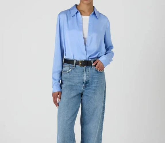 French Connection Ennis Satin Shirt MSRP $98