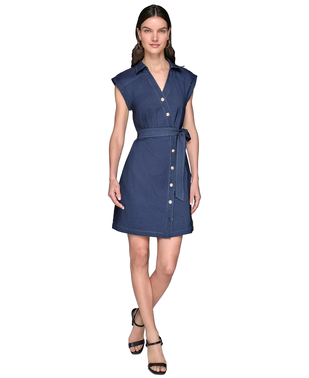 KARL LAGERFELD PARIS Women's Denim Millennium Shirtdress MSRP $148