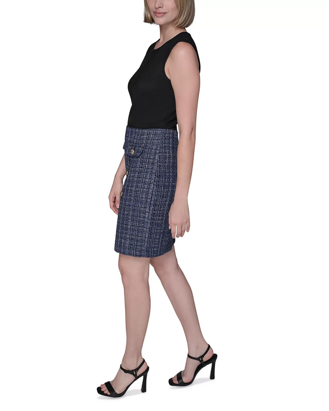 KARL LAGERFELD PARIS Mixed Media Dress MSRP $158