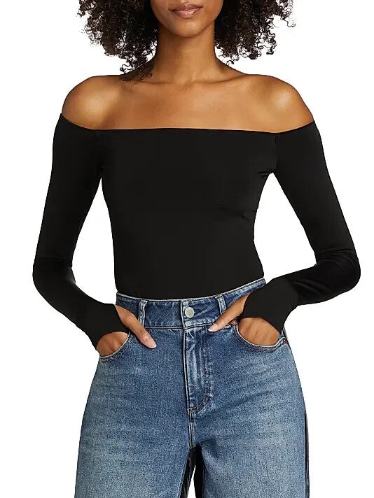 Alice and Olivia Off the Shoulder One Piece Bodysuit MSRP $225