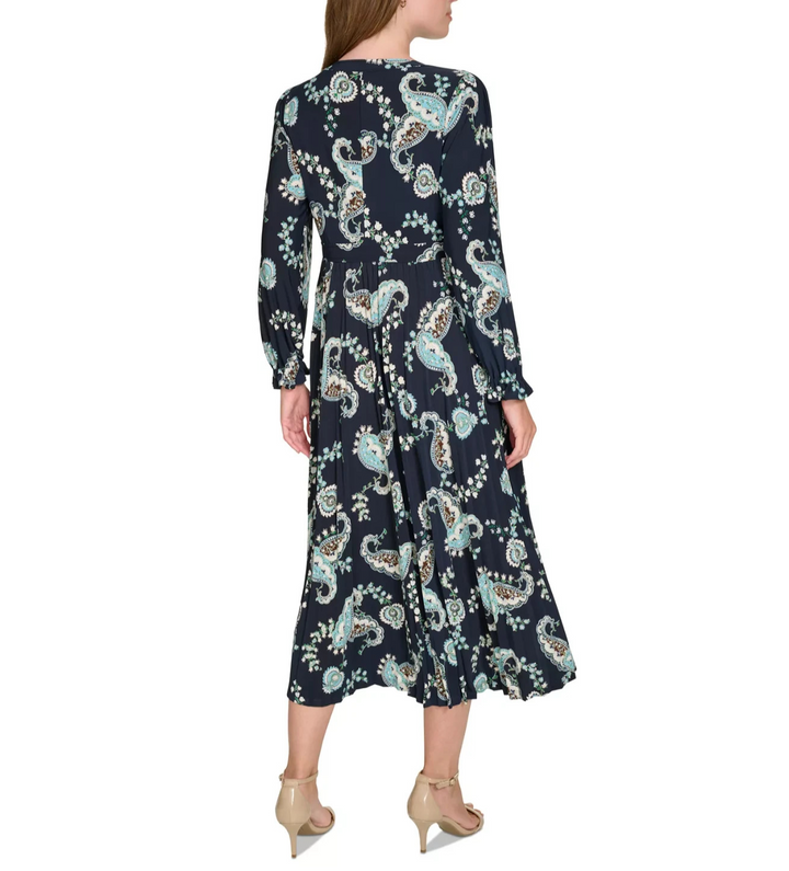 Tommy Hilfiger Women's Posey Paisley Jersey Dress MSRP $139